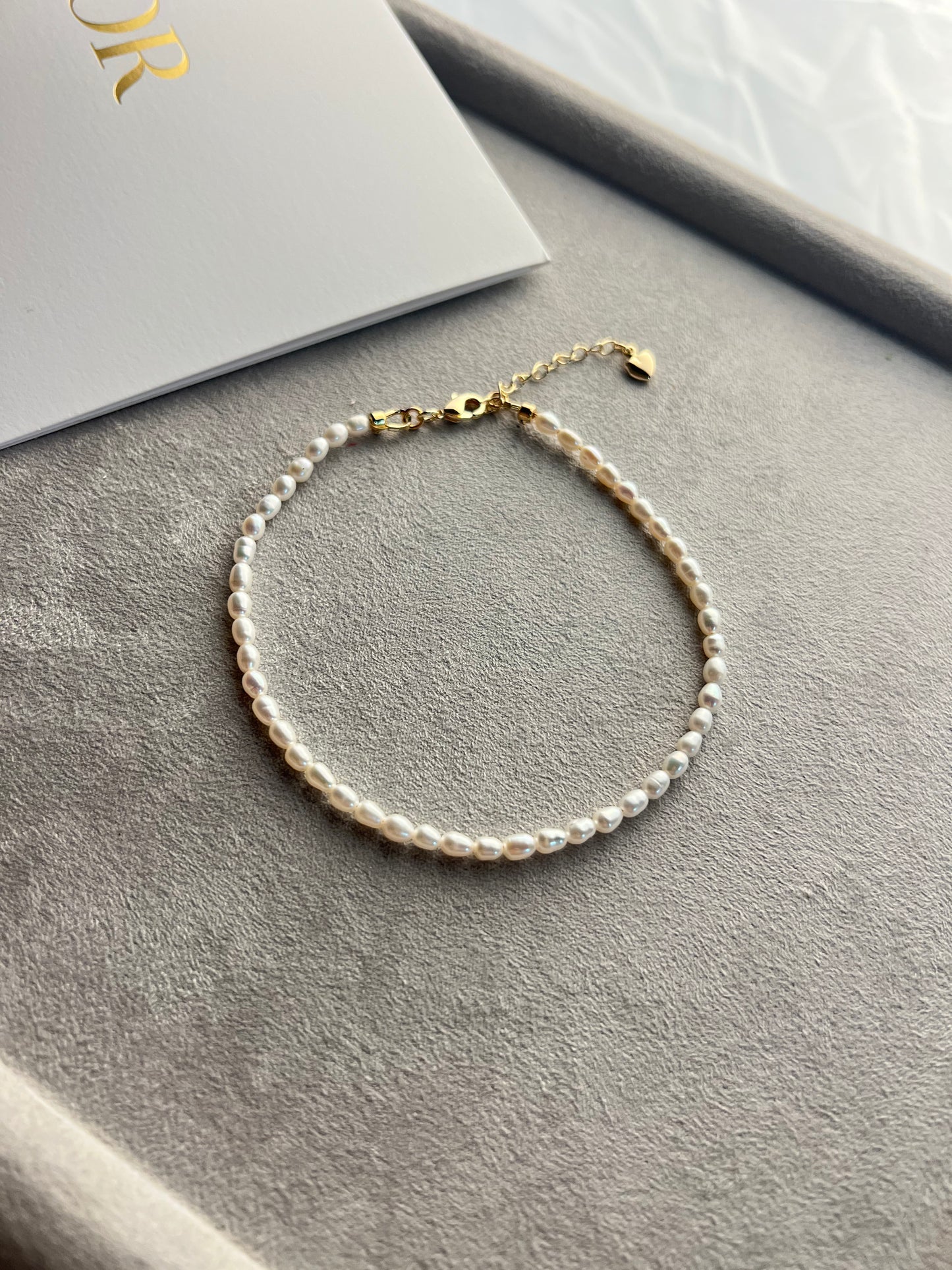 Pearl anklet jewelry handmade. Gift for her