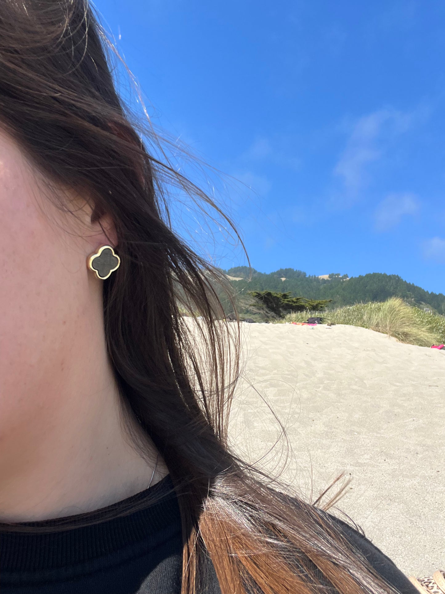 Clover earrings with mother of pearl. Gift for her